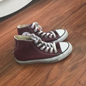 Lightly used High top Maroon Converse shoes